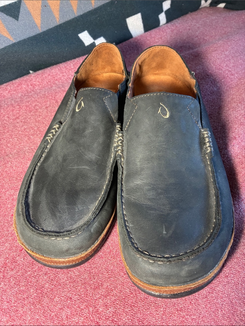 Olukai Moloa Leather Slide Ons View 4